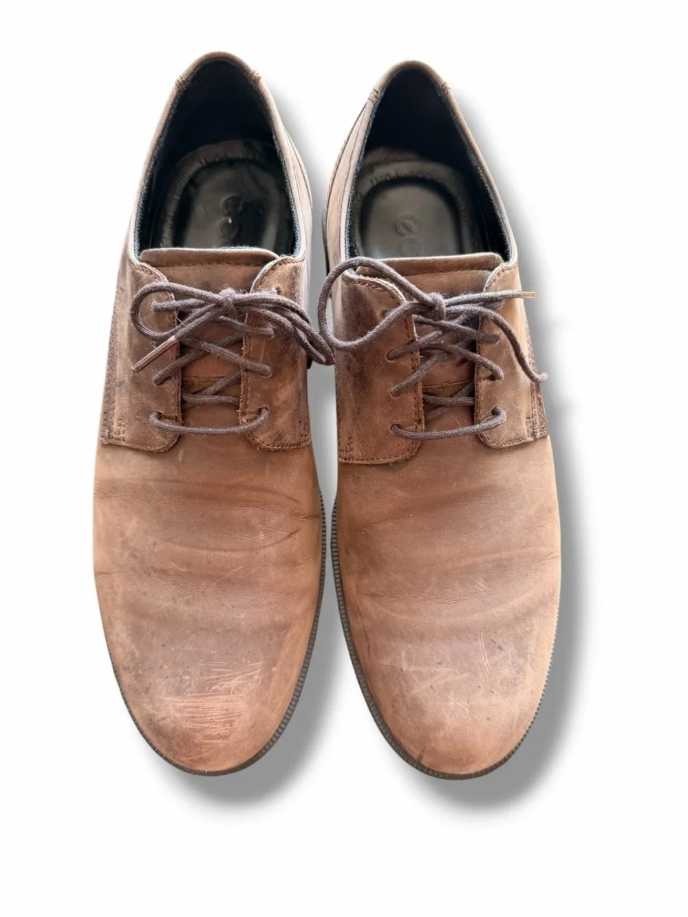 ECCO Mens Brown Leather Lace-Up Oxford Shoes Formal Size 44 US 10-10.5